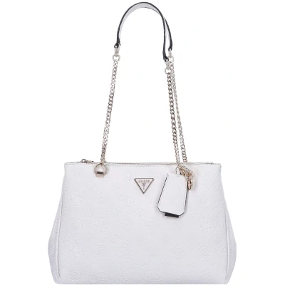 Afbeelding van Guess Cresidia Status Satchel Handtas, Dames, Maat: One Size, Off white