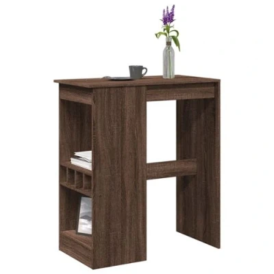 Image de vidaXL Table de bar avec étagères chêne marron bois d&#039;ingénierie854343