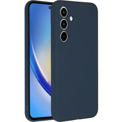 Afbeelding van Accezz Hoesje Geschikt voor Samsung Galaxy A35 Siliconen Liquid Silicone Backcover Donkerblauw