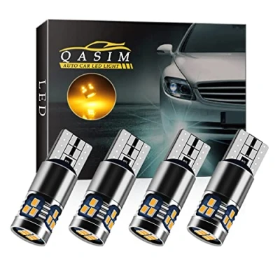 Afbeelding van Qasim 4 x LED T10 W5W Canbus lampen foutloos wedge 168 amber 2016 18 SMD voor auto koepellicht interieur leeslamp achterlicht DC9 28V heteropolariteit cconstante