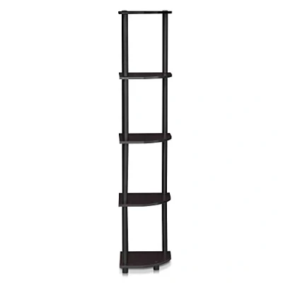 Afbeelding van Furinno Multifunctionele hoekkast met 4 vakken, hout, donkere notenboom, 29,46 x 146,56 cm