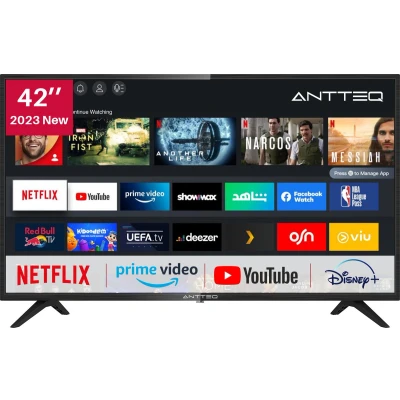 Afbeelding van ANTTEQ AV42F3 Smart TV 42 inch (106 cm) Netflix, Prime Video, Rakuten TV, Disney+, Youtube, triple tuner, Dolby Audio 2023