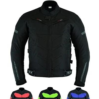 Afbeelding van Texpeed Goedgekeurd herenjack met bescherming Cordura zomer / winter waterdicht bikerjack CE uitrusting (EN 1621 1) zwart XXL