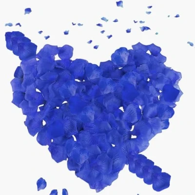 Afbeelding van Probuk 1200 stuks kunstrozenblaadjes, kunstmatige blauwe rozenblaadjes, romantische decoraties voor scènes, huwelijksverjaardag, bekentenisdecoratie, slaapkamer