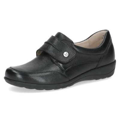 Afbeelding van Caprice Zwarte Leren Dames Bandschoenen Zwart 41