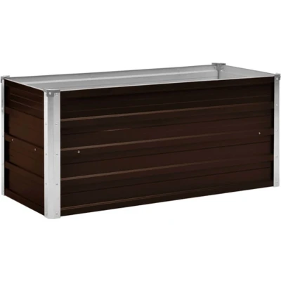 Afbeelding van Plantenbak verhoogd 100x40x45 cm gegalvaniseerd staal bruin