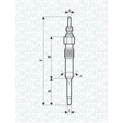 Afbeelding van MAGNETI MARELLI 062900006304 Gloeibougie 11V 10A M10X1 VOLKSWAGEN: Transporter 5, Caddy 3, Polo IV Hatchback, SKODA: Fabia 2, I Hatchback