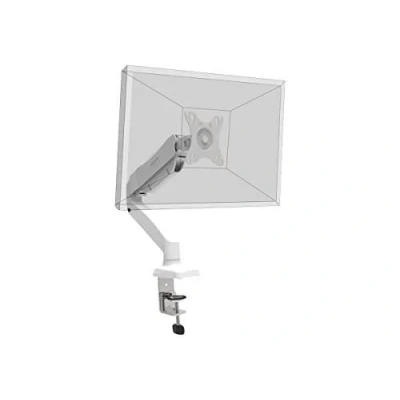 Image de PORT Kit de montage (bras moniteur réglable, fixation par pince pour bureau, passe câble) bras réglable Écran LCD aluminium, plastique, acier blanc Taille d&#039;écran : jusqu&#039;à 32 pouces montrable sur bureau