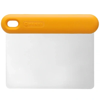 Afbeelding van Hendi Heavy duty deegschraper flexibel roestvast staal ergonomische siliconen handgreep 130x95 mm