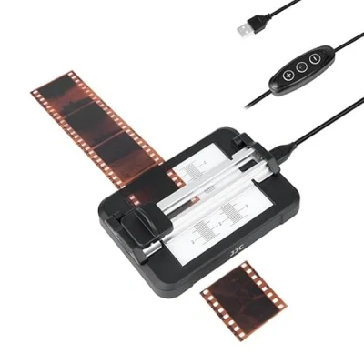 Afbeelding van JJC Schuiffoliesnijder voor 35 mm filmstrips 120 formaten foliesnijder geleidingsgereedschap met paneel achtergrondverlichting 11 traps instelbare helderheid