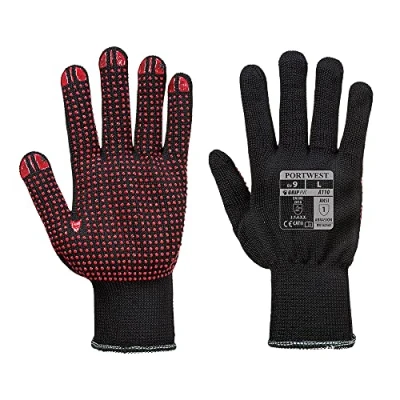 Afbeelding van Handschoen Nylon Polkadot A110 Zwart/rood Portwest