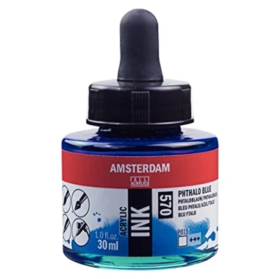 Afbeelding van Amsterdam Acrylic Ink Fles 30 ml Phtaloblauw 570