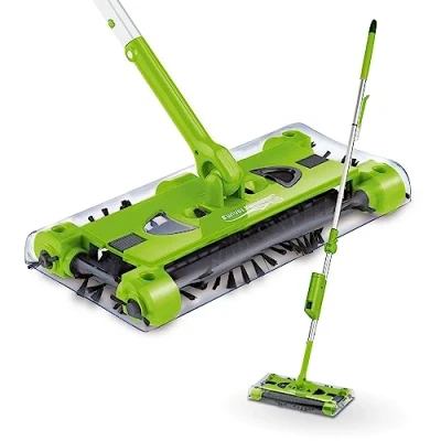 Afbeelding van MAXXMEE Swivel Sweeper Draadloze bezem met veegfunctie, draadloos, zakloos en oplaadbaar, vloerbezem scharniergewricht, rugvriendelijk 360 rotatie, maximale flexibiliteit