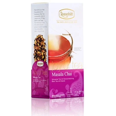 Afbeelding van Ronnefeldt Masala Chai Joy of Tea Zwarte theezakjes met kruidenmengsel, 64,5 g, 15 stuks