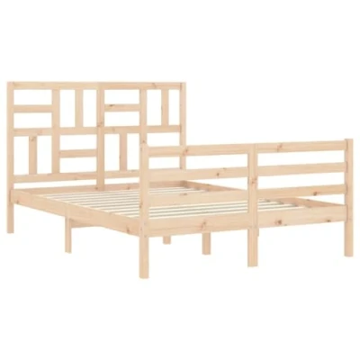 Afbeelding van vidaXL Bedframe met hoofdbord massief hout 120x200 cm