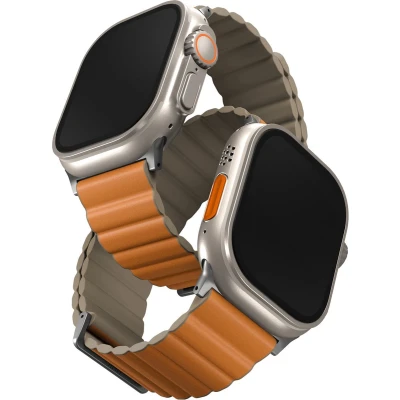 Afbeelding van Uniq Armband Apple Watch 42/44/45/49 Mm Revix Premium Magnetic Strap Beige (uniq 45mm revpsorgkak)