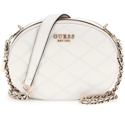 Afbeelding van Guess Tamsin Double ZIP Crossbody Schoudertas, Dames, Maat: One Size, Off white