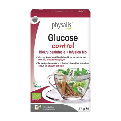 Afbeelding van Physalis Glucose Control Kruideninfusie Bio 20 theezakjes