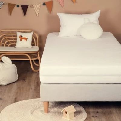 Afbeelding van Kadolis matrasbeschermer voor kinderen, waterdicht, biologisch katoen, bed 80 x 160 cm, absorberend en ademend, PVC vrij, OEKOTEX gecertificeerd