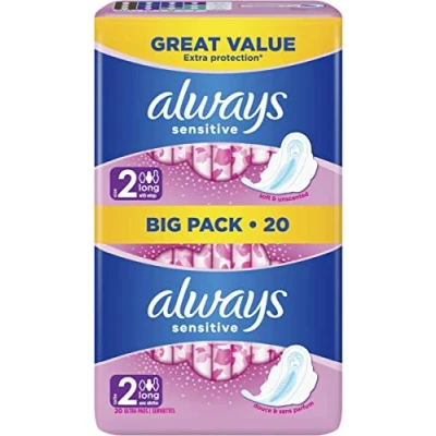 Afbeelding van 5x Always Maandverband Sensitive Long 20 stuks