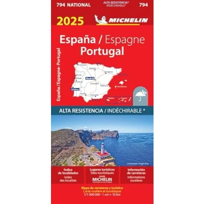Image de Carte Nationale Espagne, Portugal 2025 INDECHIRABLE
