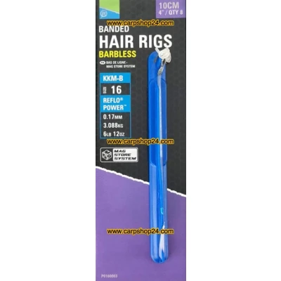 Afbeelding van Preston KKM B Banded Hair Rigs Barbless 10cm (8 pcs) Maat : haak 16 0.17mm
