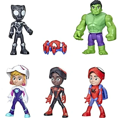 Image de Spidey and His Amazing Friends, multipack de figurines Identité secrète avec masques rabattable, dès 3 ans