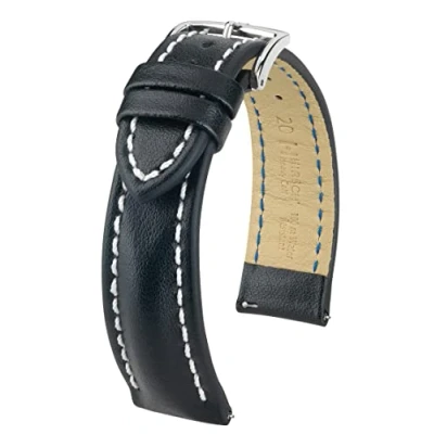 Afbeelding van Hirsh Horlogeband Heavy Calf Zwart Leer 20mm