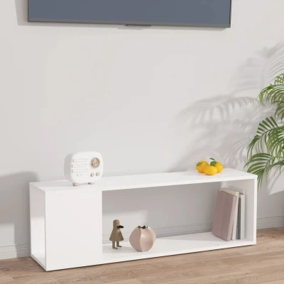 Afbeelding van Tv meubel 100x24x32 cm bewerkt hout wit