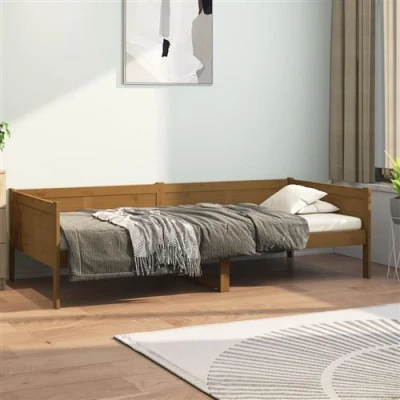 Afbeelding van Slaapbank massief grenenhout honingbruin 90x190 cm