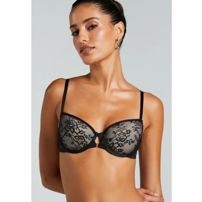 Afbeelding van Hunkemöller Dames Lingerie Voorgevormde beugel bh Lea Zwart maat E80