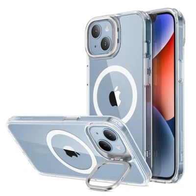 Afbeelding van ESR Classic Kickstand Telefoonhoesje geschikt voor Apple iPhone 14 Hardcase Backcover Hoesje MagSafe Compatible Transparant
