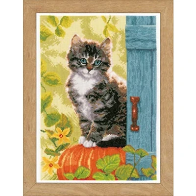 Afbeelding van Telpakket kit Poes op pompoen Vervaco PN 0158303