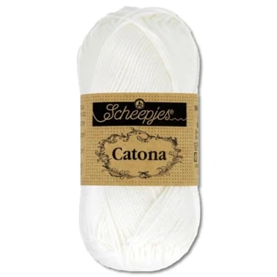 Afbeelding van Frida&#039;s Wollhaus Scheepjes Catona Amigurumi 50 g 100% katoen voor breien en haken, 109 kleuren (106, sneeuwwit)