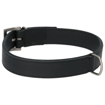 Afbeelding van Adori Halsband Vetleder Gevoerd Zwart&amp;Zwart Hondenhalsband 60x2.5 cm