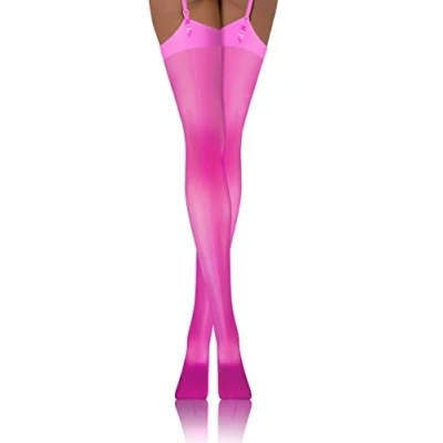 Afbeelding van sesto senso Kousen Voor Kousenhouder Vrouwen 20 Den Sexy Tekeningen Naaien, Neon roze
