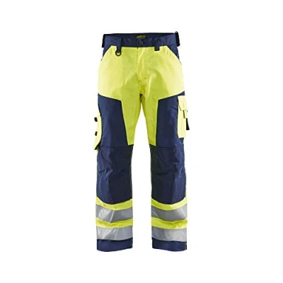 Afbeelding van Blaklader Werkbroek High Vis zonder spijkerzakken 1566 1811 Geel/Marineblauw