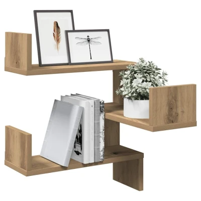Afbeelding van vidaXL Hoekwandschap 40x40x49,5 cm bewerkt hout artisanaal eiken