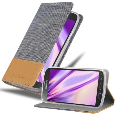 Afbeelding van Cadorabo Hoesje geschikt voor Samsung Galaxy S4 ACTIVE in LICHTGRIJS BRUIN Beschermhoes met magnetische sluiting, standfunctie en kaartvakje Book Case Cover Etui