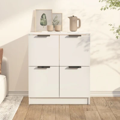 Afbeelding van Dressoir 60x30x70 cm bewerkt hout wit