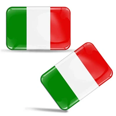 Afbeelding van Skino Eu® 2 x stickers 3D gelhars Italiaanse vlag Italië voor auto motorfiets raam deur helm scooter skateboard fiets pc laptop tablet tuning F 29