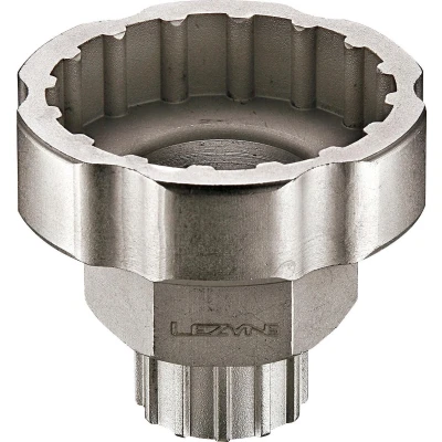 Afbeelding van Lezyne Externe Bodembeugel &amp; Cassette gereedschap trapas en cassetteborgringgereedschap Voor gebruik met 32 ​​mm CNC stang of een verstelbare sleutel Zilver