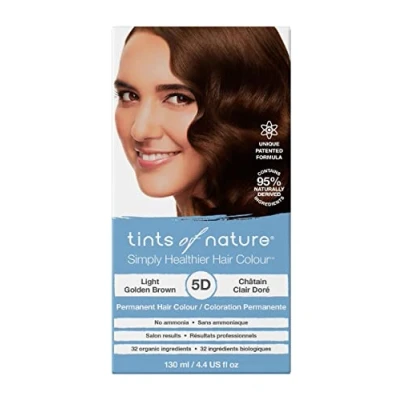 Afbeelding van Tints of Nature Light Golden Brown Permanent Hair Dye 5D Nourishes &amp; Covers Greys Single Pack