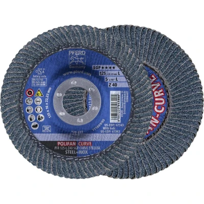 Afbeelding van PFERD 69398196 PFR 125 L Z 40 SGP CURVE STEELOX Lamellenschijf Diameter mm 2 stuk(s)