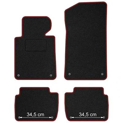 Afbeelding van M MOTOS Standaard velours automat voor BMW Serie 3 E46 1998 2004 Standaard, geweven, rood Ervaar nieuw rijcomfort met een set fluwelen autovloermatten je auto