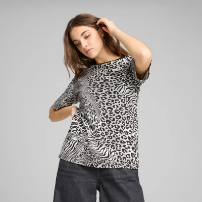 Afbeelding van Essentials Graphic Animal relaxed shirt voor Dames, Zwart, Maat L PUMA
