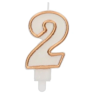 Afbeelding van Folat Kaars cijfer 2 simply chique gold 9 cm
