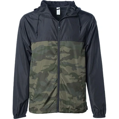 Afbeelding van Independent Unisex Lightweight Windbreaker Jacket NP700 Forest Camo/Black/Black