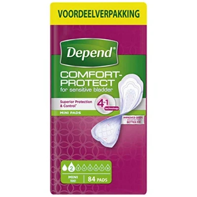 Afbeelding van Depend Mini Incontinentieverband voor urineverlies 84 stuks