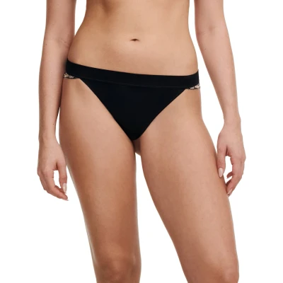 Afbeelding van Chantelle dames Tattoo Love tanga met kant in de kleur Zwart, maat: 44